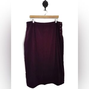 Gorgeous Rich Eggplant Plum Faux Suede Straight Skirt Size Xl